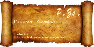 Piszkor Zsombor névjegykártya